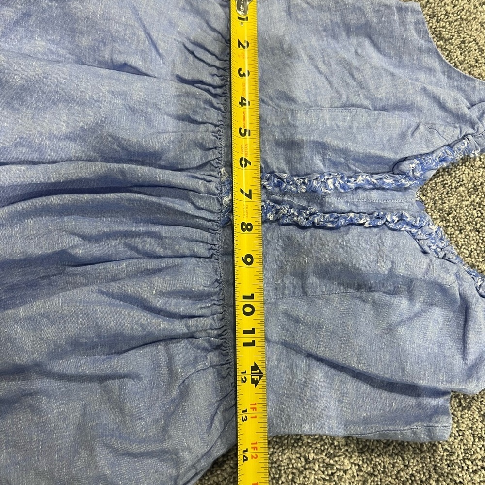 Banana Republic Blue Chambray Linen Cotton Dress Sleeveless Lined Women’s US 6 - Picture 6 of 10